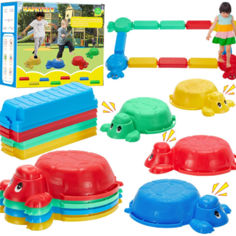 Base Equilibrio Juego de 12 Piezas de Peldaños Saltarines de Tortuga