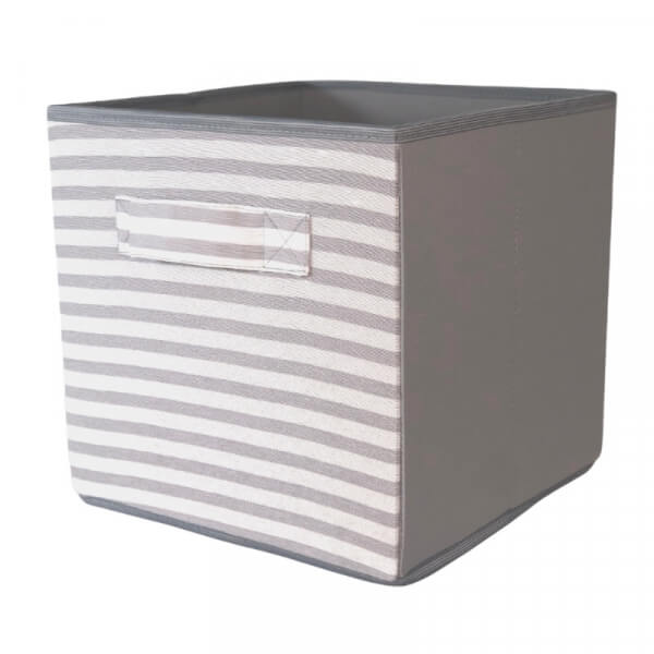 Caja Organizadora Gris claro rayas blancas