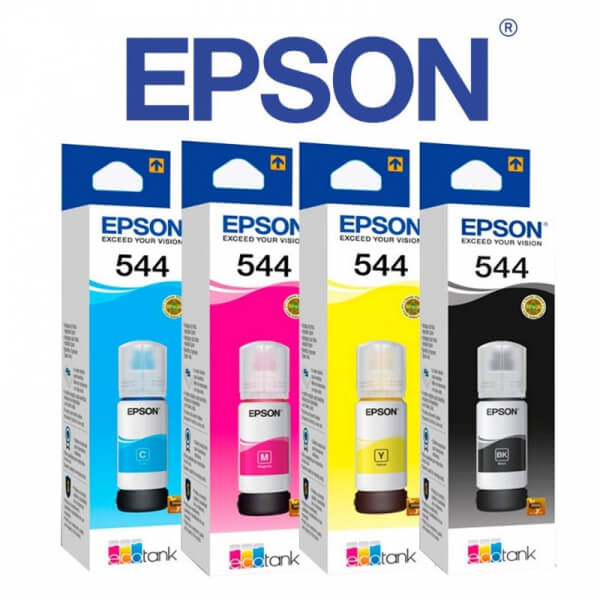 BOTELLA EPSON T544 AMARILLO, AZUL, NEGRO, ROJO L3110/L3150/L5190 7500 PAG