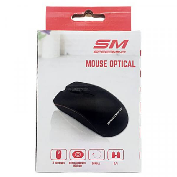 MOUSE USB SPEEDMIND SMMOU09 OPTICAL 3D, COLOR NEGRO, ECO