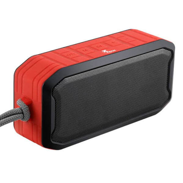 PARLANTE XTECH PORTABLE SPKR BT MALLOY 5W IPX6 COL RD AND BK X ROJO Y NEGRO TS621