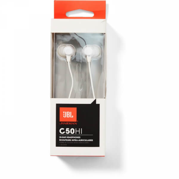 AUDIFONO JBL - C50HI - EARPHONES - WIRED - WHITE BLANCO Y NEGRO