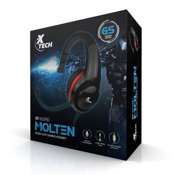 AURICULAR XTECH MOLTEN MONO CHAT GAMING BLACK KTH520BK