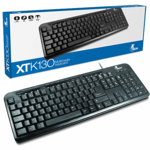 TECLADO - XTK130 XTECH - WIRED - USB - BLACK - SPANISH