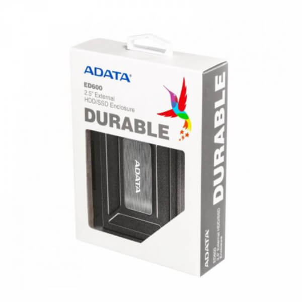 ENCLOSURE EXTERNO 2.5 ADATA AED600-U31 NEGRO IP5 RESISTENTE AL AGUA Y CAIDAD SATA 3.0