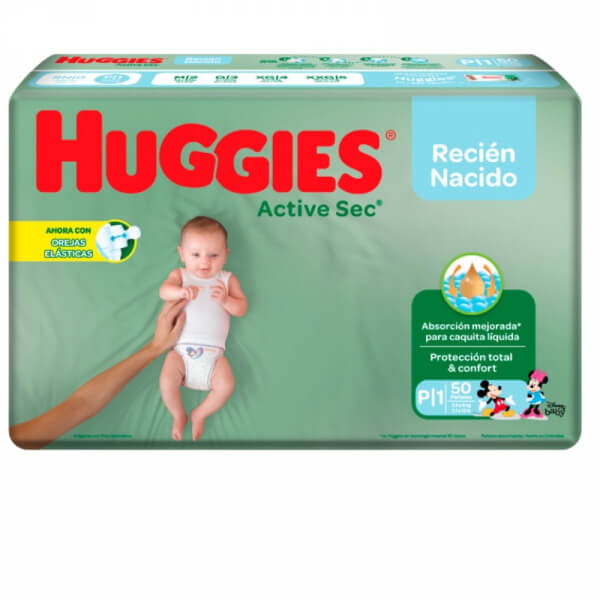 PAÑALES HUGGIES ACTIVE SEC P 50