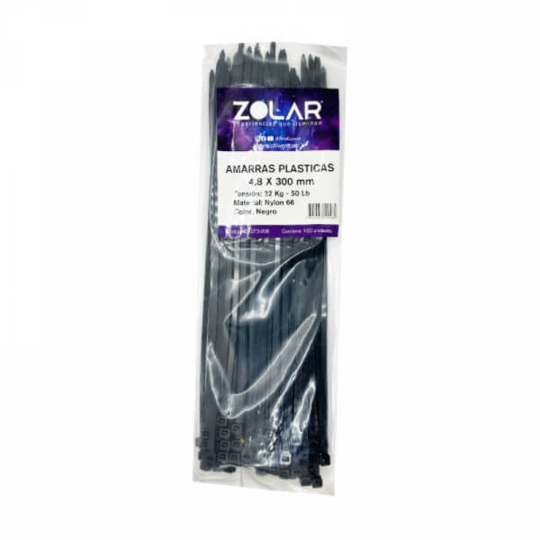 Amarra plastica 4.8 x 300mm negra