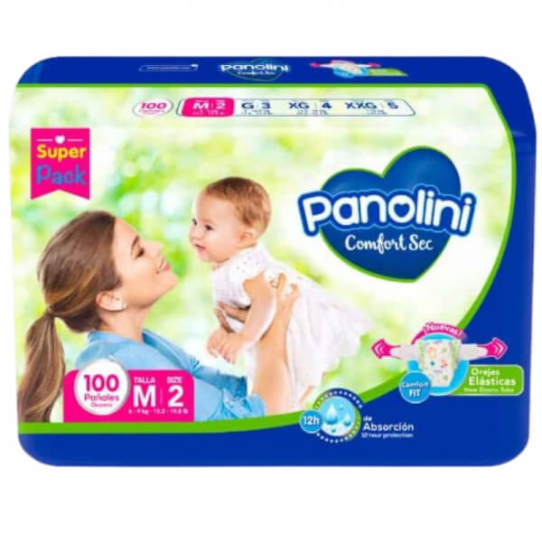 PAÑALES PANOLINI COMFORT SEC M 100
