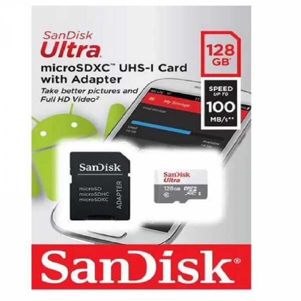 MEMORIA MICRO SCANDISK ULTRA 128 GB 100MB/S FULL HD