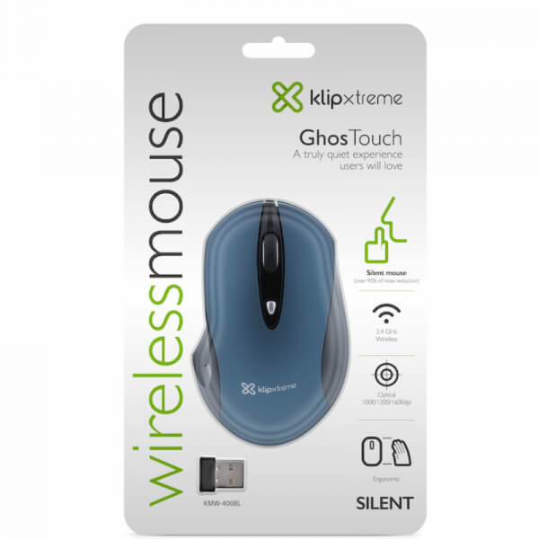MOUSE INALAMBRICO KX KMW400BL SILENT WIRELESS MOUSE 2.4 GHZ BLUE NANO DNG