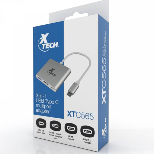 ADAPTADOR TYPE CM TO HDMIF TYPECF USB3.0F XTC565 XTECH ADPT