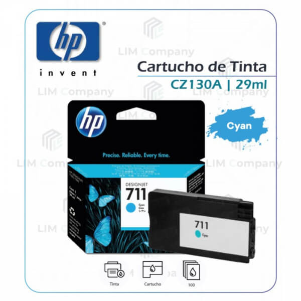 CARTUCHO HPINC 711 CYAN TINTA T120/520 29ML CZ130A