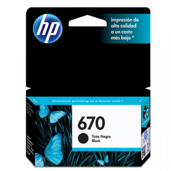 CARTUCHO HPINC 670 NEGRO TINTAS 3525/4615/4625/5525 250 PAG CZ113AL
