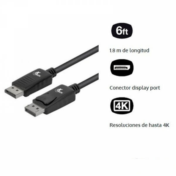 CABLE DISPLAYPORT DP M TO DISPLAYPORT M 6 FT XTC354 XTECH DP