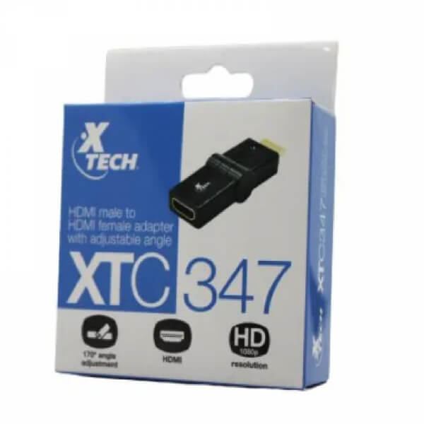 ADAPTADOR XTC347 HDMI FEMALE HDMI MALE 170 DEG PIVOT AD