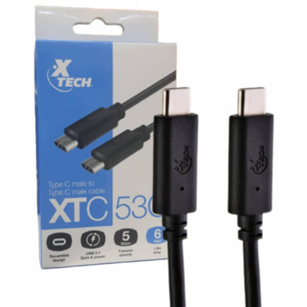 CABLE CON CONECTOR TIPO C MACHO A TIPO C MACH0 XTC 530 XTECH