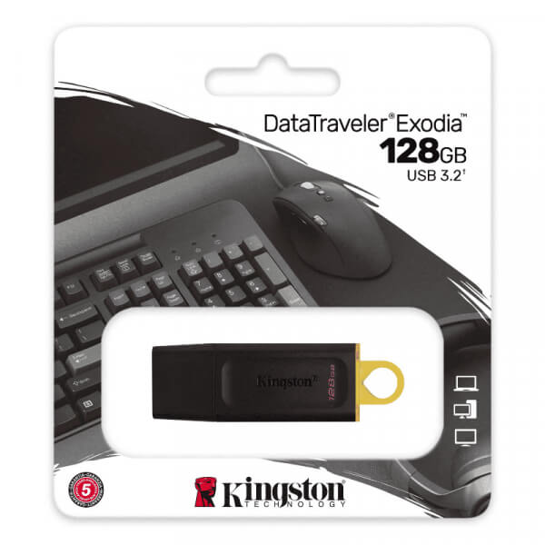 PENDRIVER FLASH MEMORY KINGSTON DTX/128GB 128GB USB 3.2 DATATRAVELER EXODIA