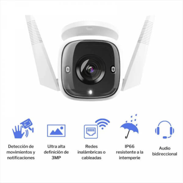 CAMARA IP TP-LINK TAPO C310 EXTERIOR, 3 MP, VISION NOCTURNA, DETECCION DE MOV, AUDIO DOBLE VIA, SOPO
