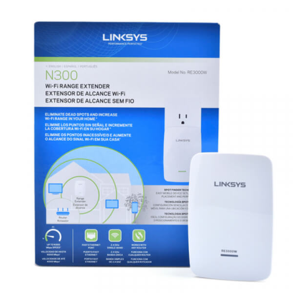 EXTENSOR DE RANGO-AMPLIFICADOR DE RED. LINKSYS RE3000W WIRELESS-N300 RANGE EXTENDER WHITE 802.1
