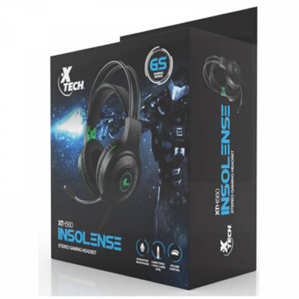 AURICULARES XTECH HDST INSOLENSE GAMING WRD VOL/MIC 3.5MM XTH-560