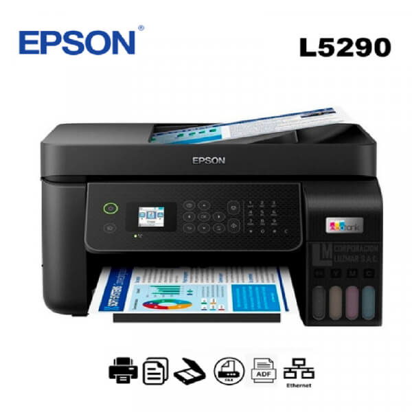 IMPRESORA EPSON L5290 MULTIFUNCION SISTEMA DE TINTA CONTINUO ORIGINAL WIFI/RED/ADF