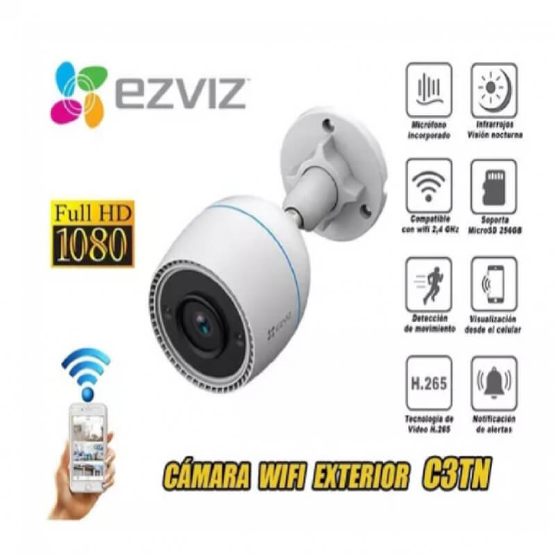 CAMARA DE VIGILANCIA EZVIZ C3TN 2MP 122° EXTERIORES IP67 WIFI MICRO SD 1080P