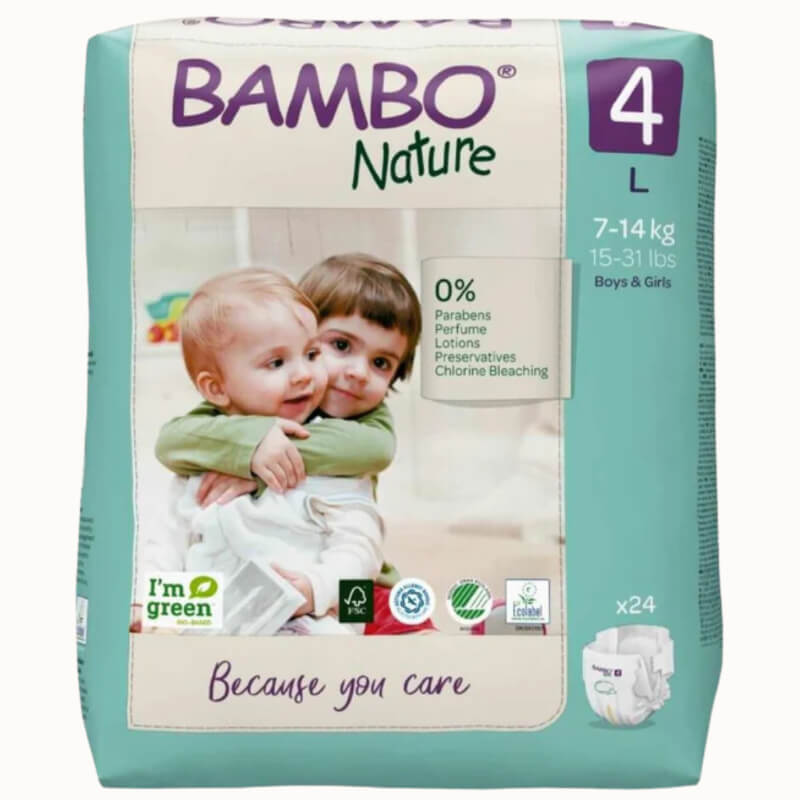 PAÑALES BAMBO NATURE 4 24
