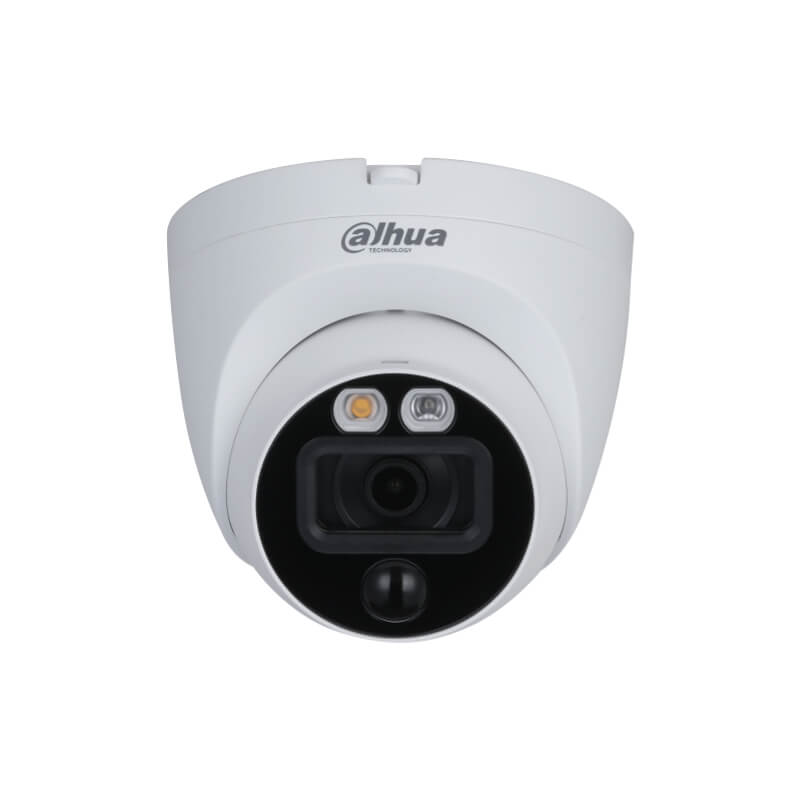 Dahua | Cámara Domo HDCVI 2MP | Disuasión Activa PIR 10m | Luz de Advertencia IP67