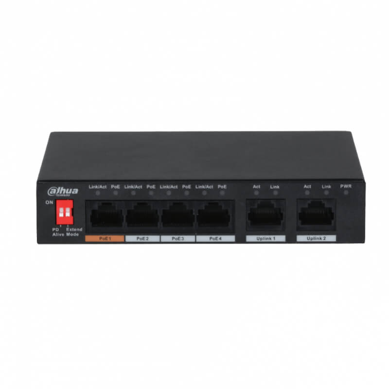 SWITCH DE ESCRITORIO DAHUA DH-PFS3006-4ET-60 NO ADMINISTRADO 6 PUERTOS 10/100 MBPS