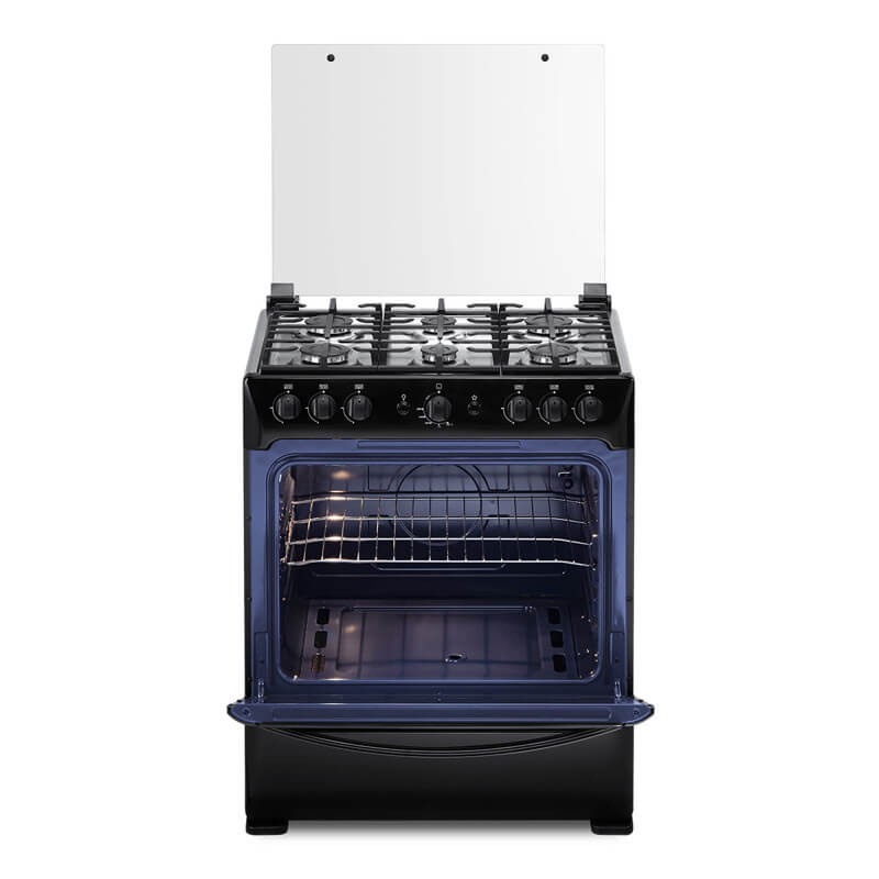 COCINA 6 QUEMADORES INDURAMA SORRENTO MAXGRILL ZAFIRO NEGRA A GAS S01