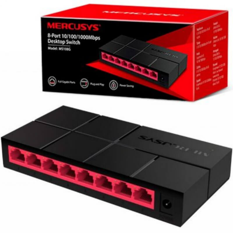 SWITCH MERCUSYS DE ESCRITORIO DE 8 PUERTOS GIGABIT