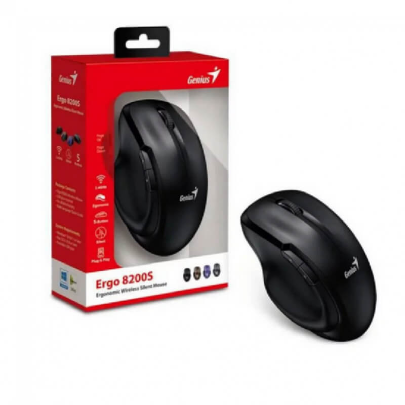 MOUSE GENIUS ERGO 8200S WIRELESS ERGO NEGRO SILENT