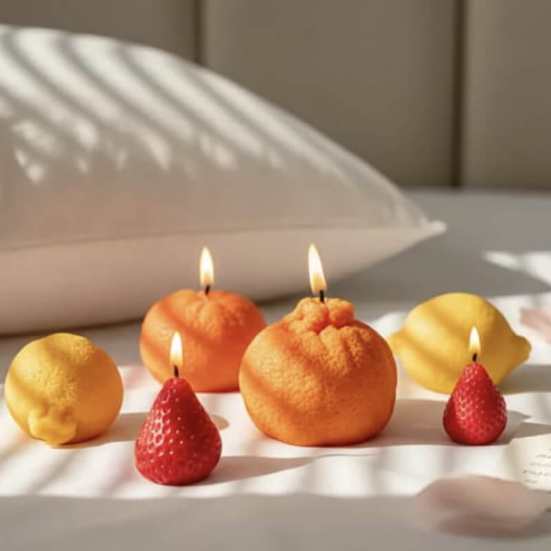 Moldes de silicona con diseño frutas en 3d, para uso en Velas, jabones, resina, yeso, chocolate. (valor unitario en la descripción)