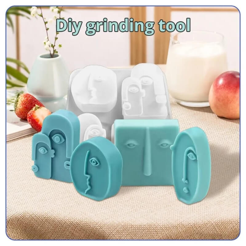 Molde de silicona con diseño de CARAS NORDICAS para uso en Velas, Jabones, resina, chocolate o yeso.