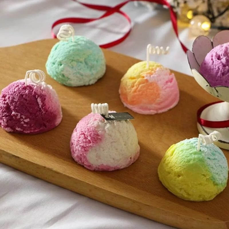 Molde de silicona con diseño BOLA DE HELADO para uso en Velas, Jabones, chocolate. descuento
