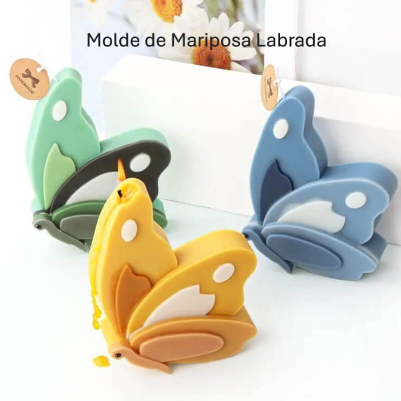 Combo moldes de silicona de 2 diseño de Mariposas para uso en Velas, jabón, resina, yeso, chocolate. (valore individual en la descripción)