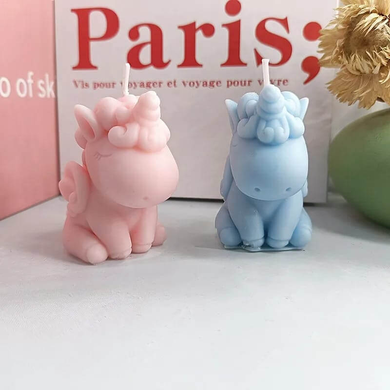 Molde de silicona de diseño de UNICORNIO SENTADO para uso en Velas, jabón, resina, yeso, chocolate.