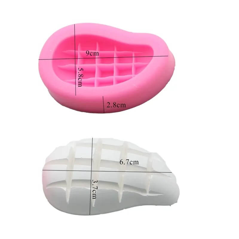 Molde de silicona diseño MANGO MITAD, para uso en Velas, jabones, resina, yeso, chocolate. descuento