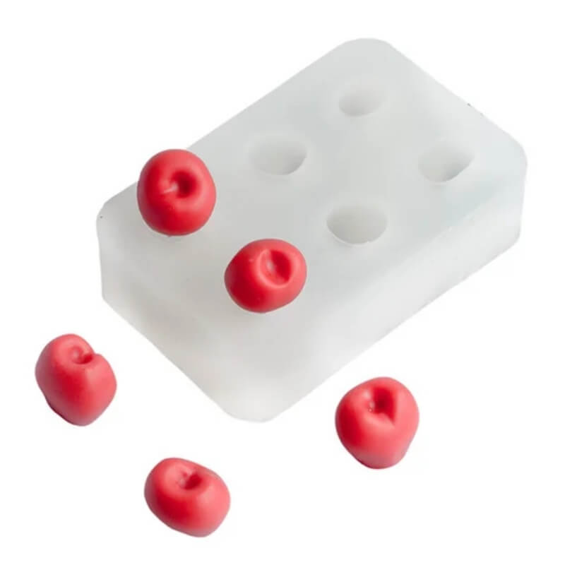 Molde de silicona diseño de CEREZAS 3D, para uso en Velas, jabones, resina, yeso, chocolate. descuento