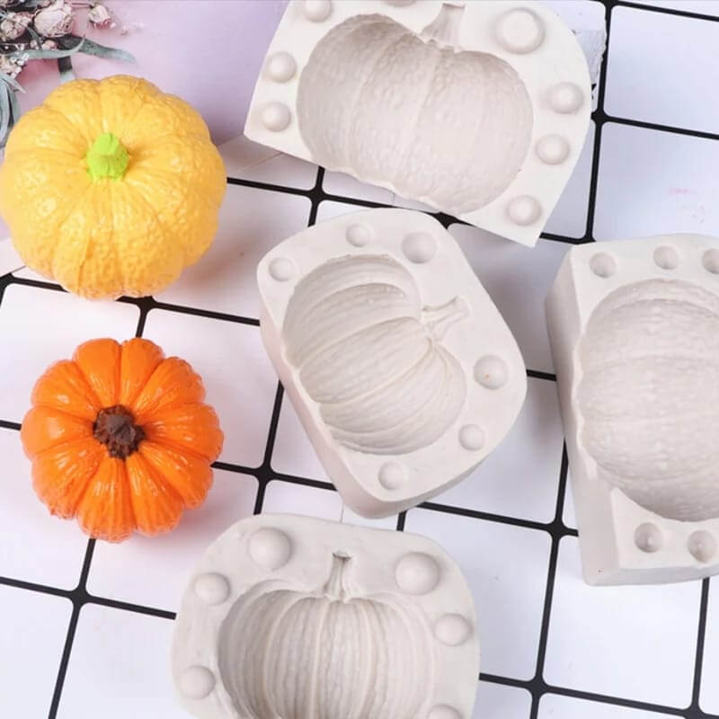 Molde de silicona diseño de CALABAZA SMALL 3D, para uso en Velas, jabones, resina, yeso, chocolate. descuento