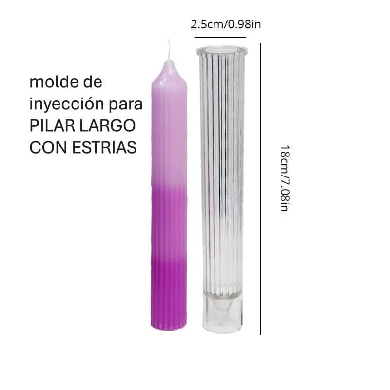 molde de inyección para PILAR LARGO CON ESTRIAS