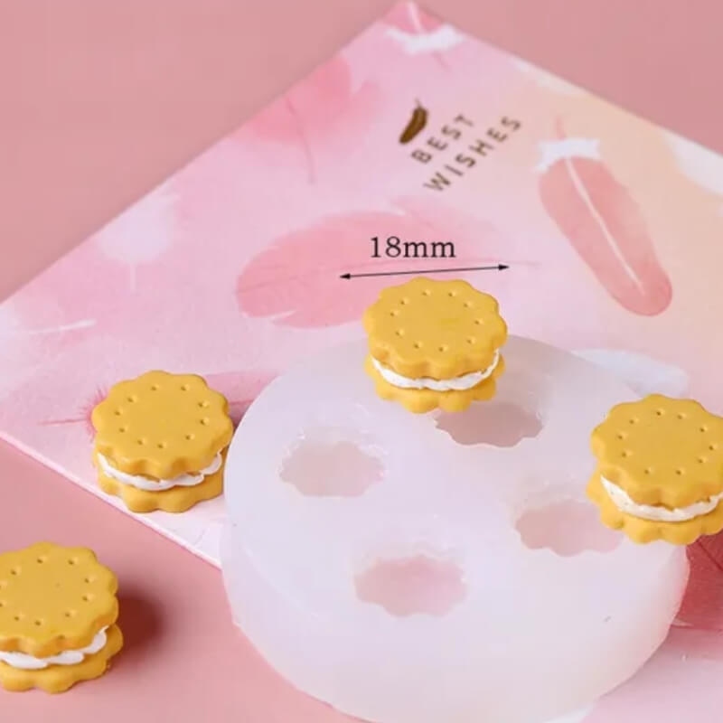 Molde de silicona con diseño GALLETAS CON CREMA para uso en Velas, Jabones, chocolate, resina, fondant, porcelana fría.