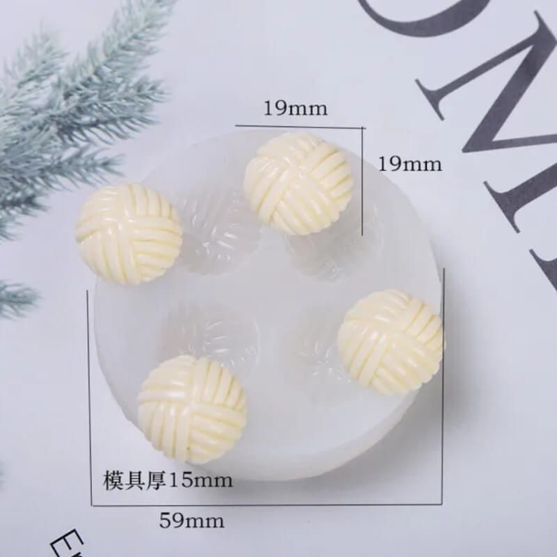 Molde de silicona con diseño GALLETAS TRENZADAS para uso en Velas, Jabones, chocolate, resina, fondant, porcelana fría.