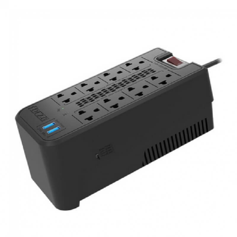 REGULADOR AUTOMÁTICO DE VOLTAJE 1200VA/600W, 8 SLDS, 2 USB-120V | CONSUMO