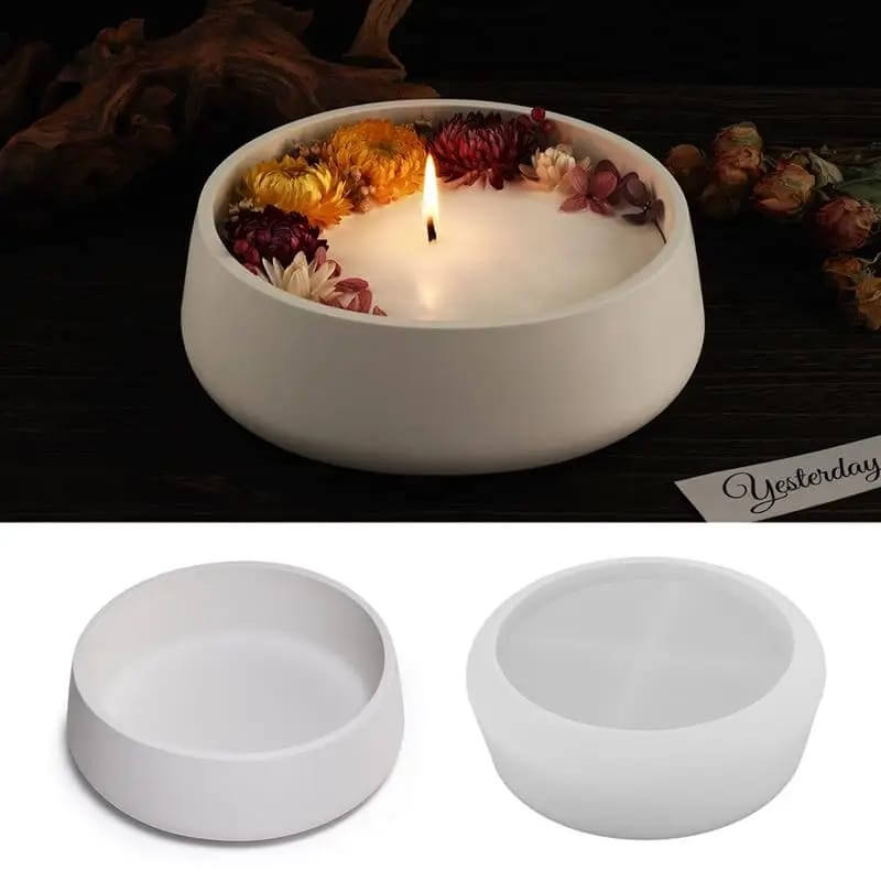 Molde de silicona con diseño de BANDEJA REDONDA L y XL para uso en Velas, cemento, resina, chocolate o yeso. (precio individual)
