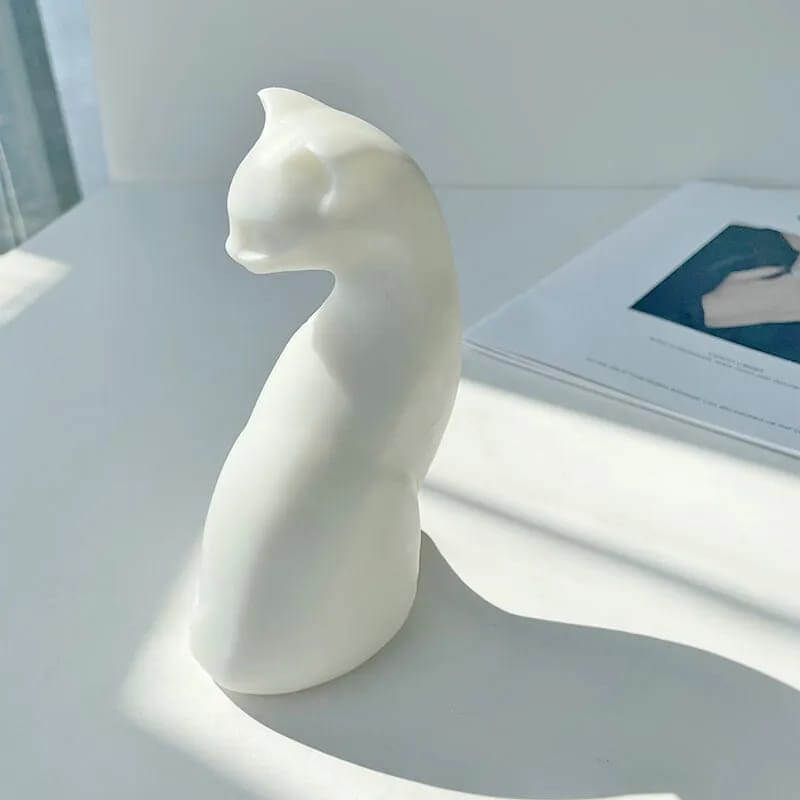 Molde de silicona con diseño GATO ESTILIZADO 3D para uso en Velas, Jabones, resina, chocolate o yeso.