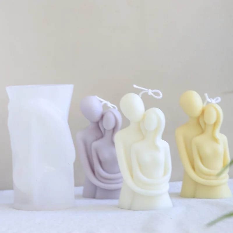 Molde de silicona con diseño PAREJA ABRAZADA 3D para uso en Velas, Jabones, resina, chocolate o yeso. Descuento