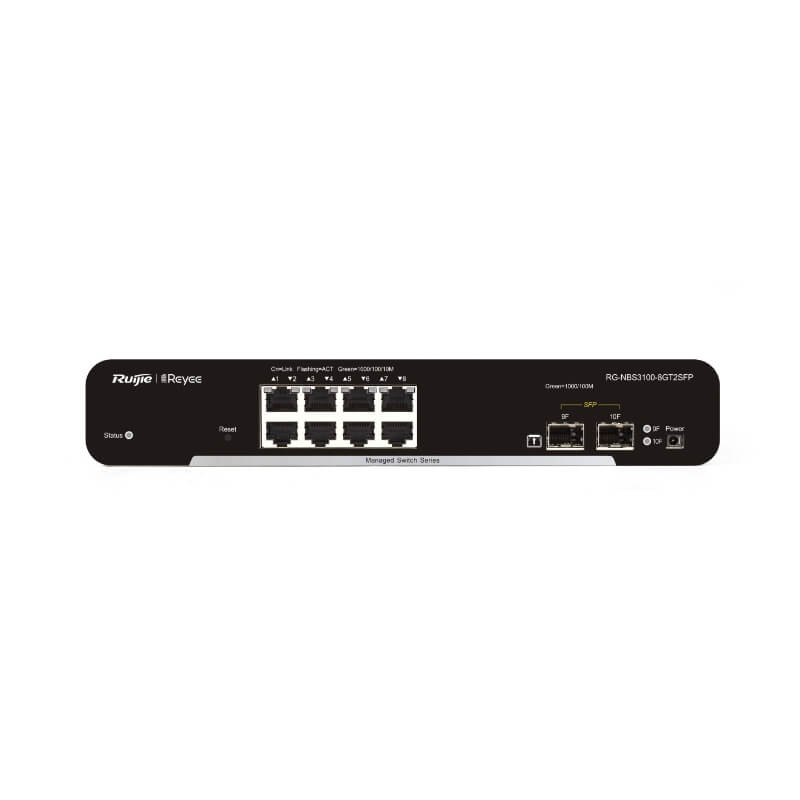 Switch Ruijie Cloud L2 con 8 Puertos Gigabit PoE – Conectividad Avanzada para Routers y Switches
