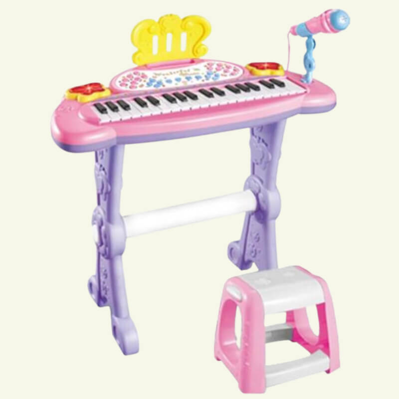 JUEGO DE PIANO MUSICAL ROSA/LILA
