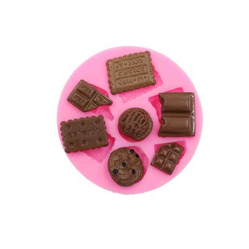 Molde de silicona con diseño de DULCES VARIADOS X 7 para uso en Velas, chocolate, jabones, porcelana fría.